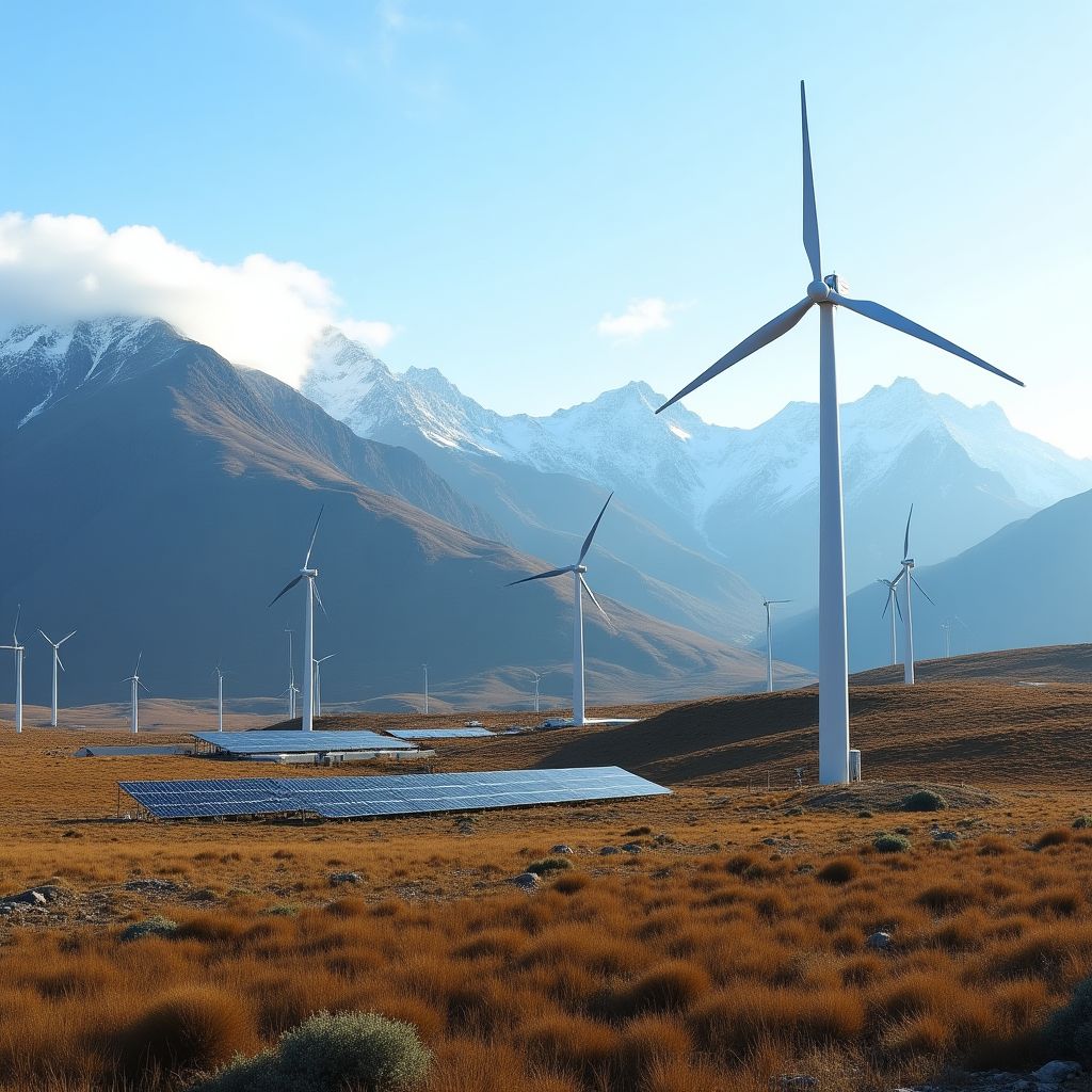 Parque de energía renovable en la Patagonia argentina